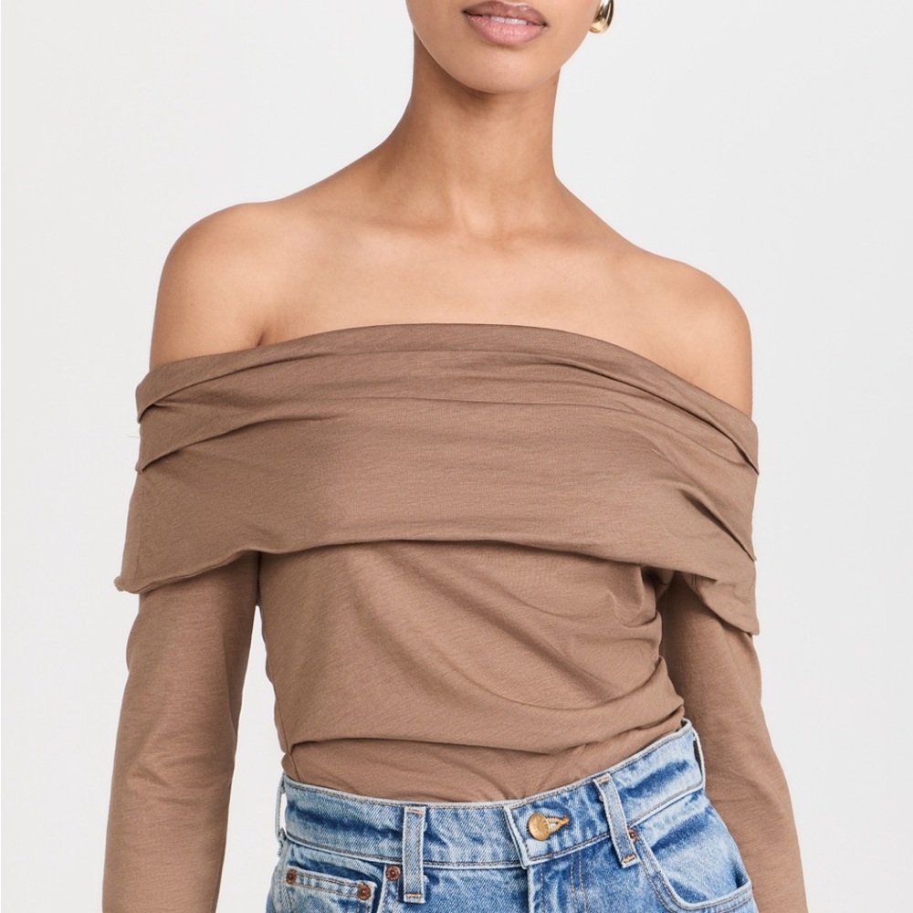 Nation LTD Abana Off-Shoulder Brown Top